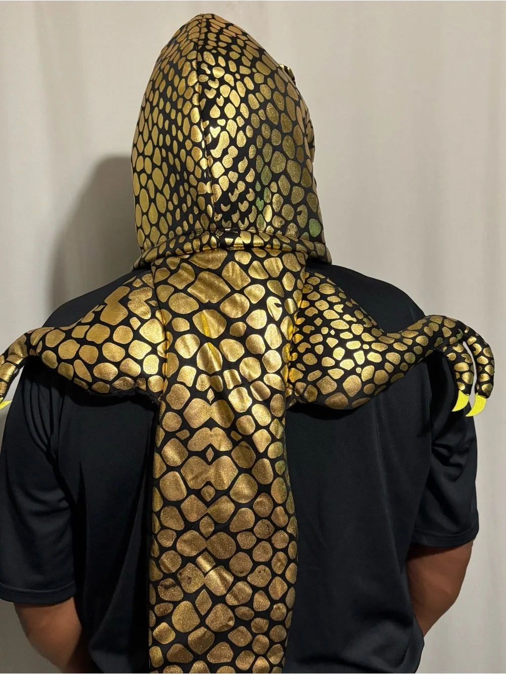 T-Rex Gold and Black Snake Dinosaur Head Costume